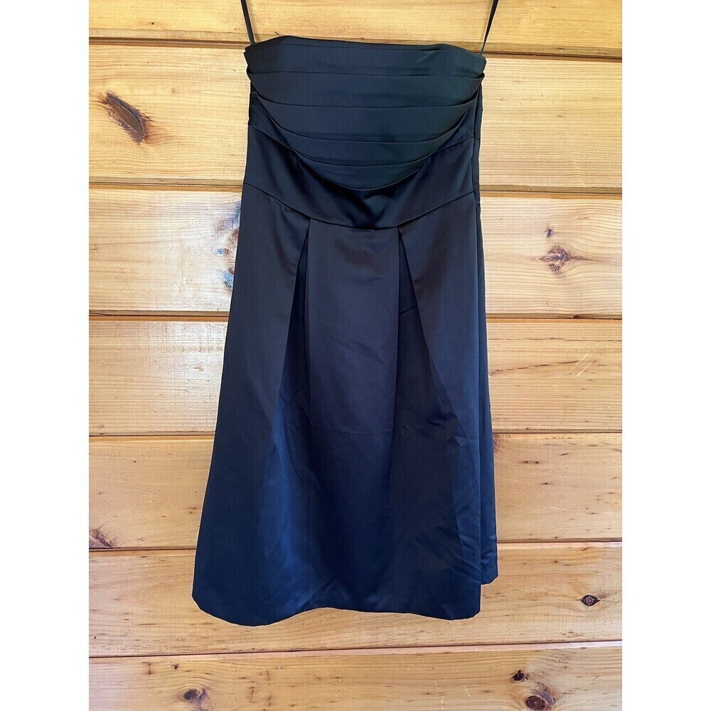 White House Black Market Women Black Spaghetti Strap Dress Party Cocktail Size 6